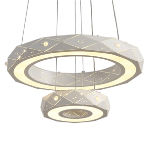 Postmodern Simple LED Pendant Light Welding Forging Craft Pendant Light Acrylic LED Halo Pendant Light Energy Saving