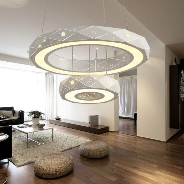 Postmodern Simple LED Pendant Light Welding Forging Craft Pendant Light Acrylic LED Halo Pendant Light Energy Saving - Image 8
