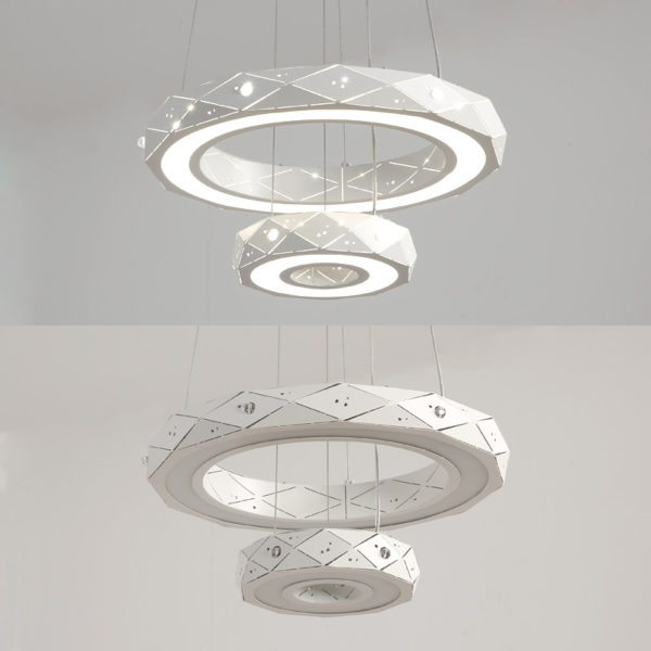 Postmodern Simple LED Pendant Light Welding Forging Craft Pendant Light Acrylic LED Halo Pendant Light Energy Saving - Image 9