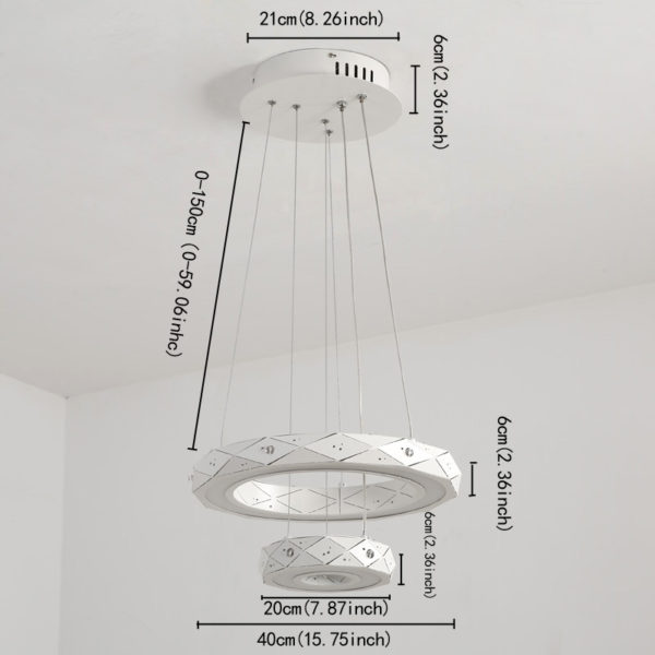 Postmodern Simple LED Pendant Light Welding Forging Craft Pendant Light Acrylic LED Halo Pendant Light Energy Saving - Image 2
