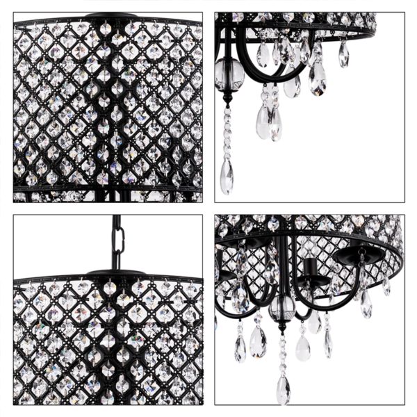 Retro Pendant Light Iron Black Craft Pendant Light Living Room Bedroom Kitchen Dining Room Light - Image 7