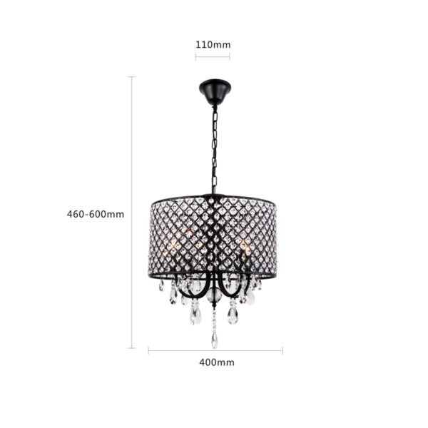 Retro Pendant Light Iron Black Craft Pendant Light Living Room Bedroom Kitchen Dining Room Light - Image 3