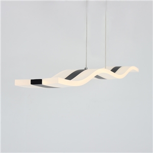Modern Contemporary Ceiling Lights LED Acrylic Pendant Light Wave Shape Light with Black Inlay