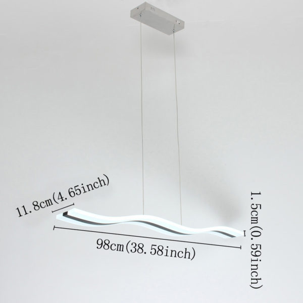 Modern Contemporary Ceiling Lights LED Acrylic Pendant Light Wave Shape Light with Black Inlay - Image 9