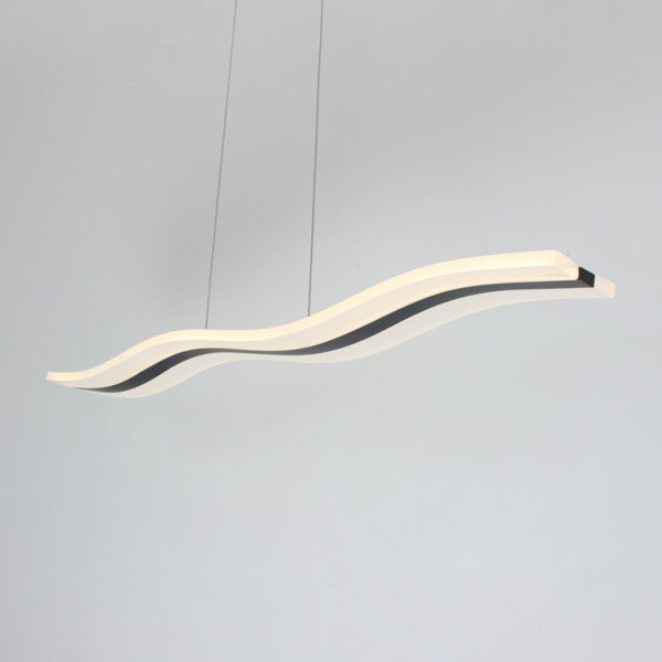 Modern Contemporary Ceiling Lights LED Acrylic Pendant Light Wave Shape Light with Black Inlay - Image 10