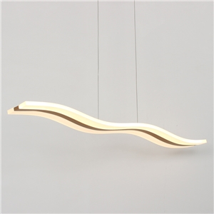 Modern Contemporary Ceiling Lights LED Acrylic Pendant Light Wave Shape Light with Golden Inlay