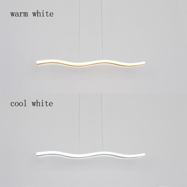 Modern Contemporary Ceiling Lights LED Acrylic Pendant Light Wave Shape Light with Golden Inlay - Image 8