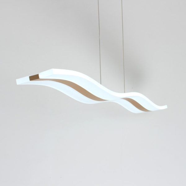 Modern Contemporary Ceiling Lights LED Acrylic Pendant Light Wave Shape Light with Golden Inlay - Image 13