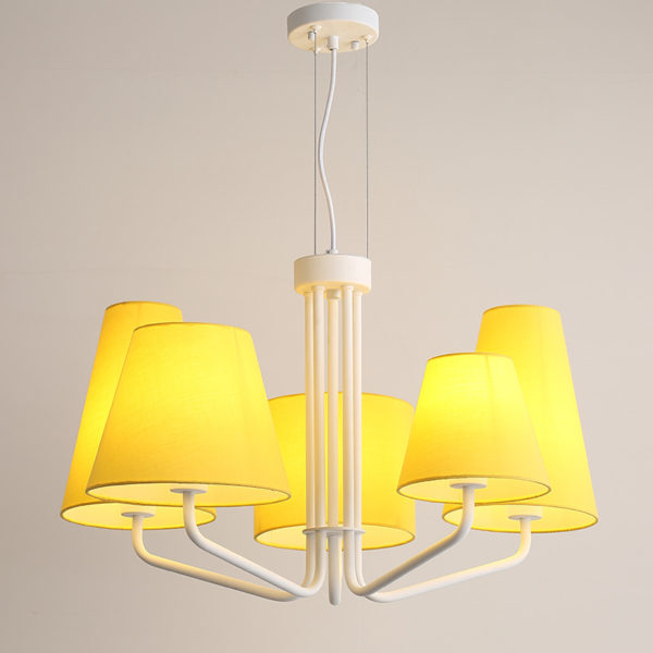 Modern Cloth Art Pendant Light 1 Tier 5-lights Pendant Light Living Room Dining Room Lighting - Image 7