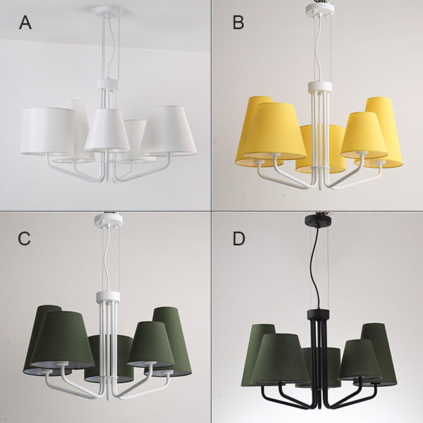 Modern Cloth Art Pendant Light 1 Tier 5-lights Pendant Light Living Room Dining Room Lighting - Image 9