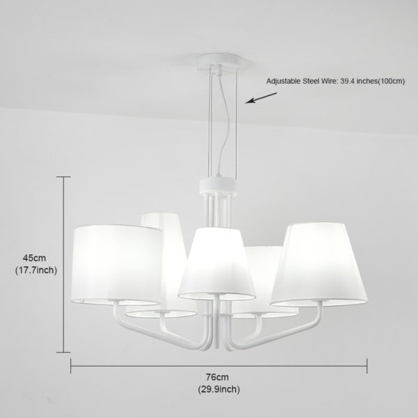 Modern Cloth Art Pendant Light 1 Tier 5-lights Pendant Light Living Room Dining Room Lighting - Image 2