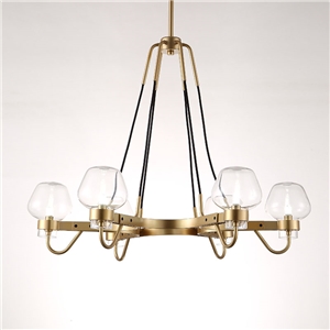 Modern Vintage Chandelier Roadblock Shape Chandelier 1 Tier 8-lights Bedroom Living Room Lighting with Black Wire