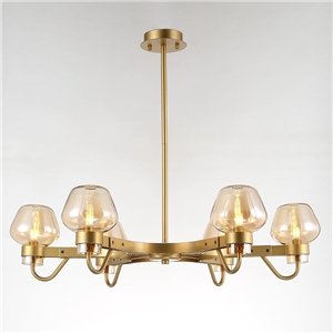 Modern Vintage Chandelier Bedroom Dining Room Lighting Glass Shade 6-lights