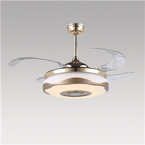Modern Fan Ceiling Light Mute Fan Light Exquisite White and Gold Shade Decoration Light with Remote Control