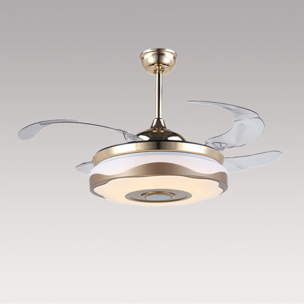 Modern Fan Ceiling Light Mute Fan Light Exquisite White and Gold Shade Decoration Light with Remote Control - Image 7