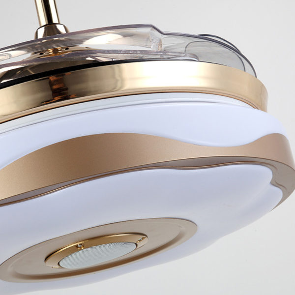 Modern Fan Ceiling Light Mute Fan Light Exquisite White and Gold Shade Decoration Light with Remote Control - Image 4