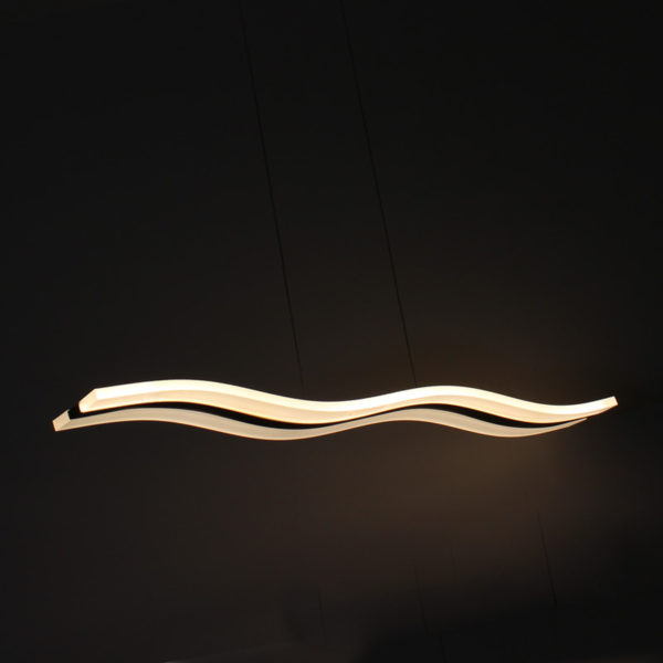 Modern Contemporary Ceiling Lights LED Acrylic Pendant Light Wave Shape Light with Black Inlay - Image 4