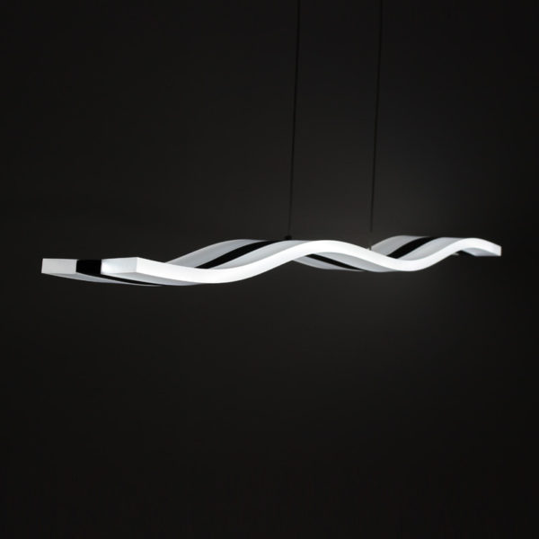 Modern Contemporary Ceiling Lights LED Acrylic Pendant Light Wave Shape Light with Black Inlay - Image 5