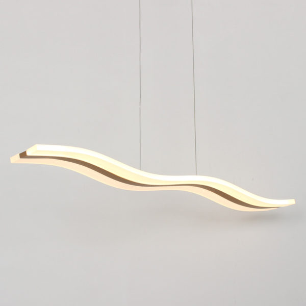 Modern Contemporary Ceiling Lights LED Acrylic Pendant Light Wave Shape Light with Golden Inlay - Image 14