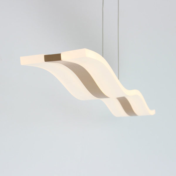 Modern Contemporary Ceiling Lights LED Acrylic Pendant Light Wave Shape Light with Golden Inlay - Image 4