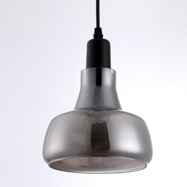 Glass Pendant Light for Kitchen Island Silver Grey Vintage Industrial LOFT - Image 3