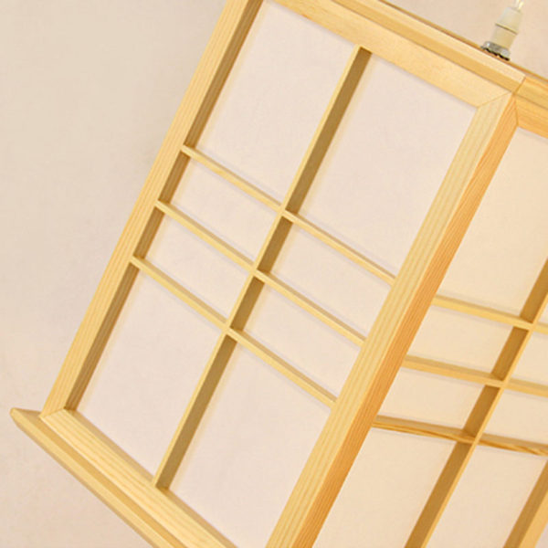 Modern Cuboid Pendant Light Japanese Solid Wood Pendant Light Bedroom Study Lighting - Image 6
