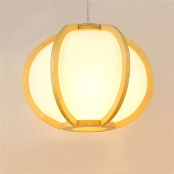 Round Lantern Pendant Light Wooden Creative Pumpkin Pendant Light Special Decorative Lighting - Image 7