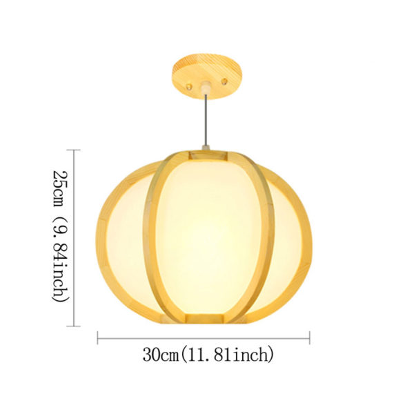 Round Lantern Pendant Light Wooden Creative Pumpkin Pendant Light Special Decorative Lighting - Image 9