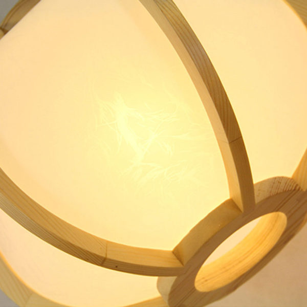Round Lantern Pendant Light Wooden Creative Pumpkin Pendant Light Special Decorative Lighting - Image 6
