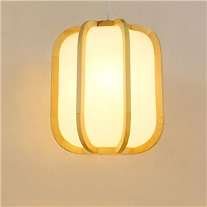 Round Wooden Pendant Light Lantern Shape Pendant Light Living Room Bedroom Study Light