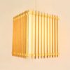 Large Wooden Pendant Light Square Japanese Pendant Light Living Room Bedroom Study Light - Image 7