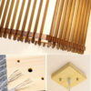 Large Wooden Pendant Light Square Japanese Pendant Light Living Room Bedroom Study Light - Image 5