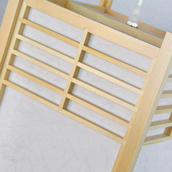 Modern Burlywood Pendant Light Square Wooden Pendant Light Restaurant Lighting - Image 5