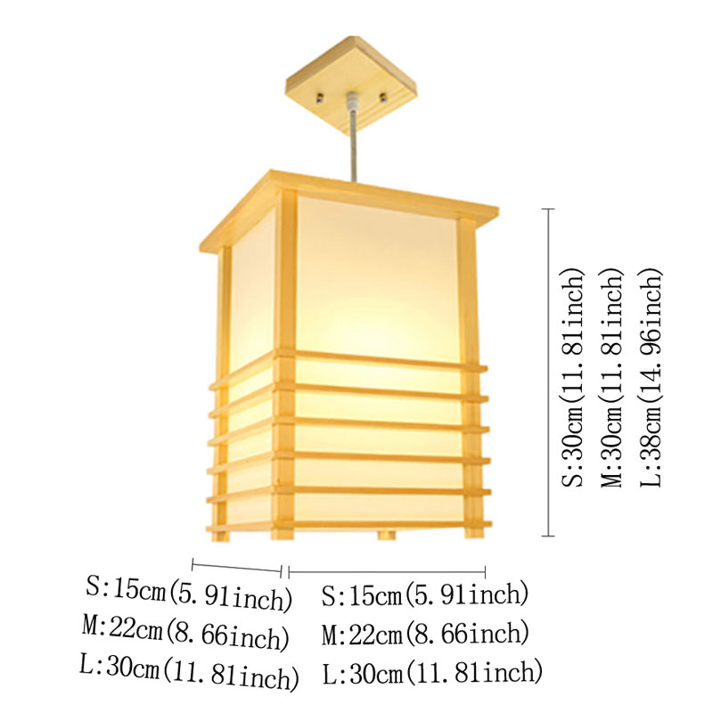 Modern Wooden Pendant Light Japanese Style Pendant Light Living Room Bedroom Study Lighting - Image 9