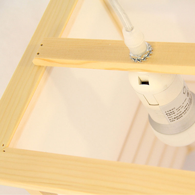 Modern Wooden Pendant Light Japanese Style Pendant Light Living Room Bedroom Study Lighting - Image 6