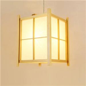 Wooden Check Pendant Light Japanese Creative Pendant Light Living Room Bedroom Lighting