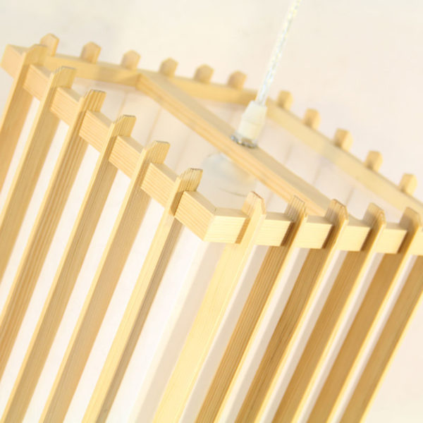 Fence Design Pendant Light Japanese Wooden Pendant Light Bedroom Restaurant Lighting - Image 5