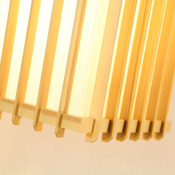 Fence Design Pendant Light Japanese Wooden Pendant Light Bedroom Restaurant Lighting - Image 6