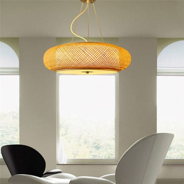 Modern Bamboo Pendant Light Chinese Woven Pendant Light Living Room Bedroom Study Dining Room Lighting - Image 5
