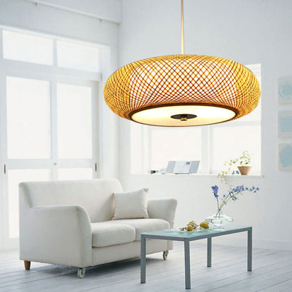 Modern Bamboo Pendant Light Chinese Woven Pendant Light Living Room Bedroom Study Dining Room Lighting - Image 6