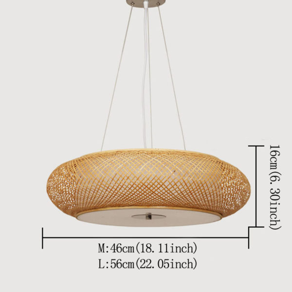Modern Bamboo Pendant Light Chinese Woven Pendant Light Living Room Bedroom Study Dining Room Lighting - Image 7