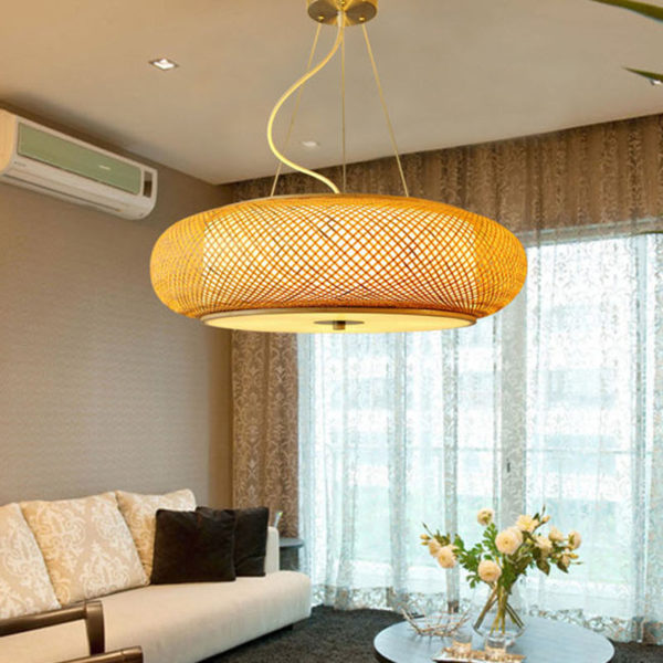 Modern Bamboo Pendant Light Chinese Woven Pendant Light Living Room Bedroom Study Dining Room Lighting - Image 2