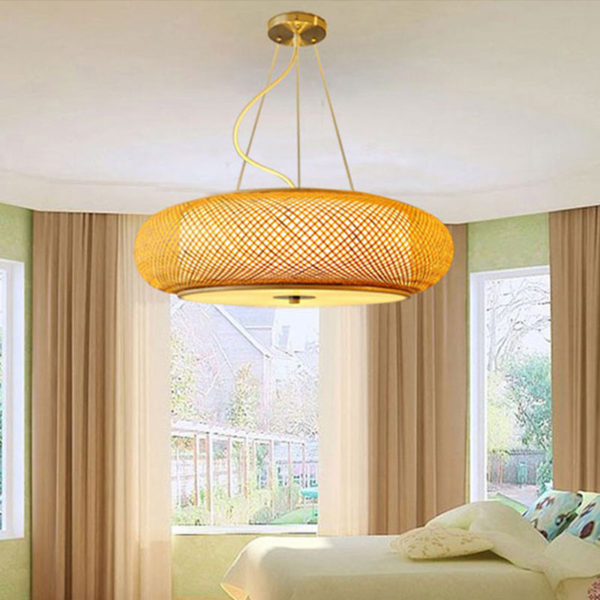 Modern Bamboo Pendant Light Chinese Woven Pendant Light Living Room Bedroom Study Dining Room Lighting - Image 3