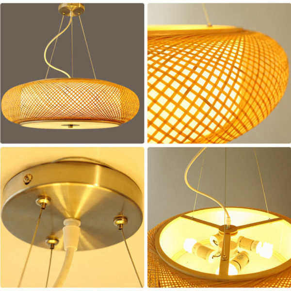 Modern Bamboo Pendant Light Chinese Woven Pendant Light Living Room Bedroom Study Dining Room Lighting - Image 4