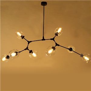 American Rural Industrial Retro Style Iron Craft 8 Lights Pendant Light