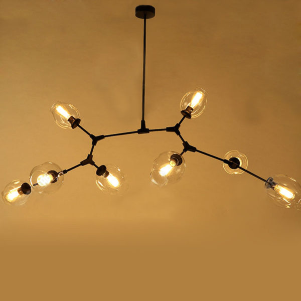 American Rural Industrial Retro Style Iron Craft 8 Lights Pendant Light - Image 4