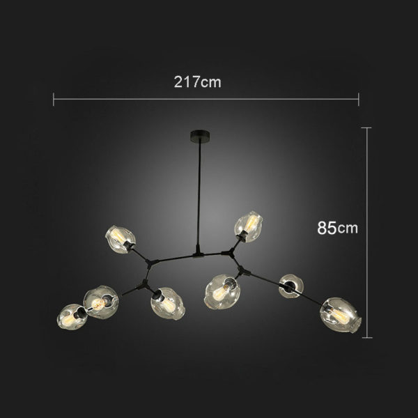 American Rural Industrial Retro Style Iron Craft 8 Lights Pendant Light - Image 2