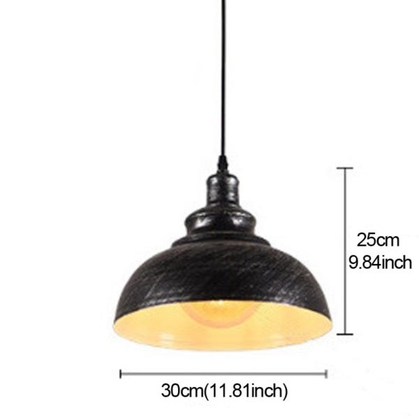 12 inch Pendant Light Wide Rust Iron Single Light Barn Small Pendant Lighting - Image 3