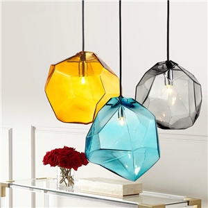 Modern Fashion Colorful Glass Pendant light with 3 lights Dining Room Lighting Ideas Living Room Bedroom Lighting