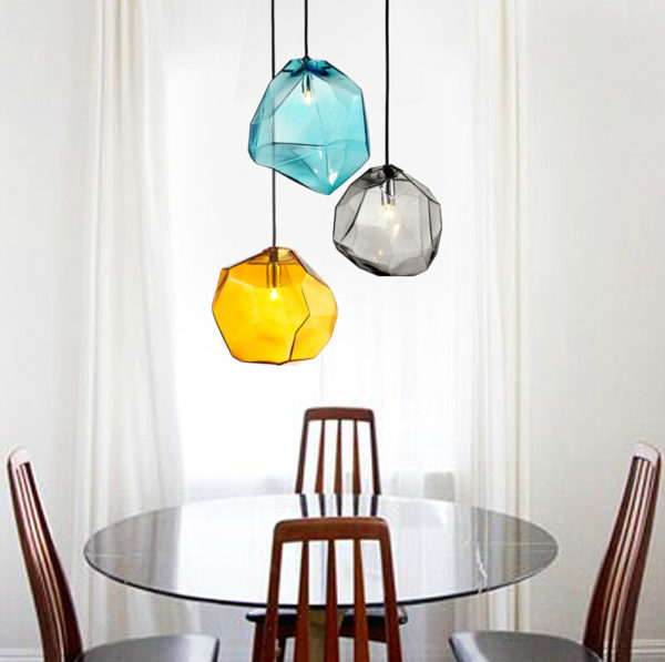 Modern Fashion Colorful Glass Pendant light with 3 lights Dining Room Lighting Ideas Living Room Bedroom Lighting - Image 8